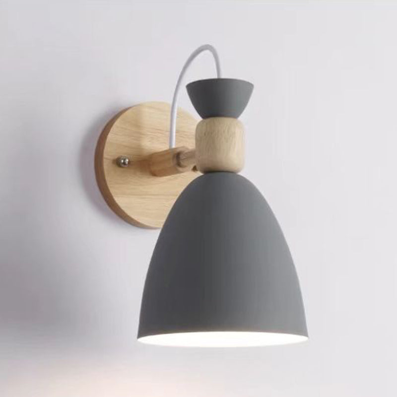 1 Light Wall Sconce Modern Macaron Style Metal Wall Lighting for Living Room