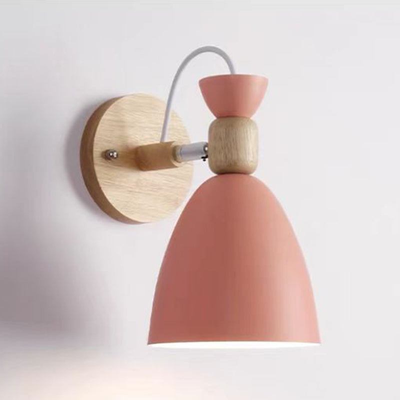 1 Light Wall Sconce Modern Macaron Style Metal Wall Lighting for Living Room