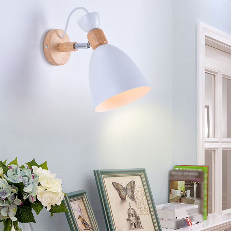 1 Light Wall Sconce Modern Macaron Style Metal Wall Lighting for Living Room