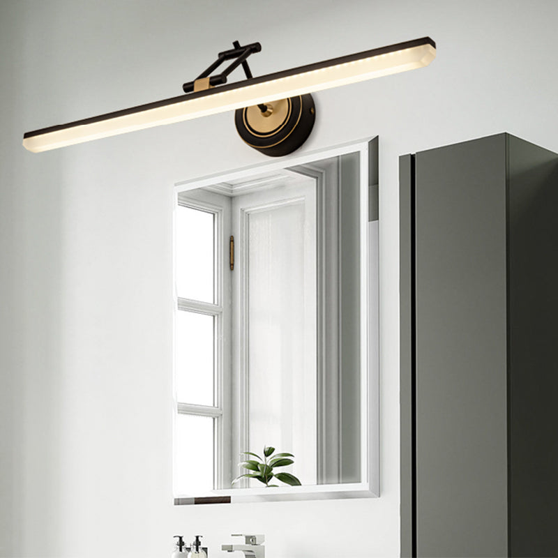 Lineaire schaduw metalen wand sconce moderne stijl 1-licht spiegel zwenkarm muur gemonteerd licht