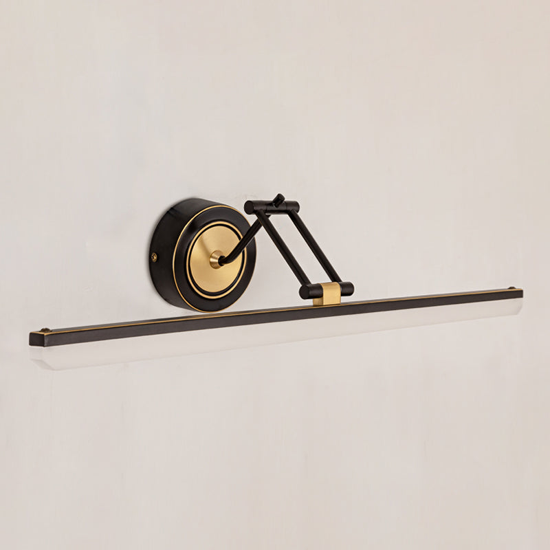 Lineaire schaduw metalen wand sconce moderne stijl 1-licht spiegel zwenkarm muur gemonteerd licht