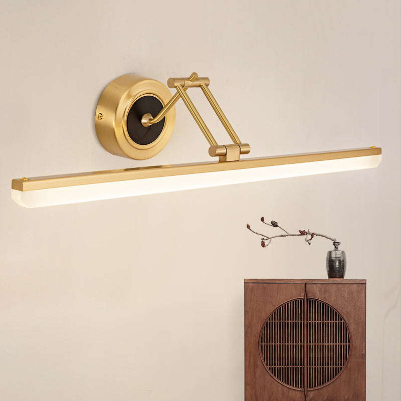 Lineaire schaduw metalen wand sconce moderne stijl 1-licht spiegel zwenkarm muur gemonteerd licht