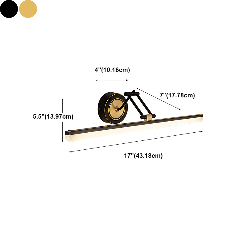 Lineaire schaduw metalen wand sconce moderne stijl 1-licht spiegel zwenkarm muur gemonteerd licht