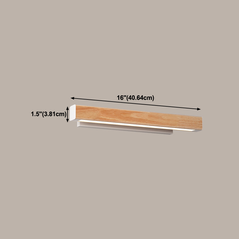 Linear Vanity Lighting Modern Style Wood 1 Light Vanity Wall Sconce