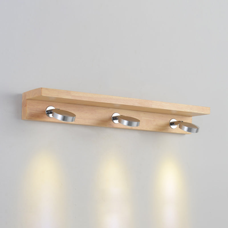 Illuminazione geometrica vanità moderna moderna legno multi luci vanità sconce