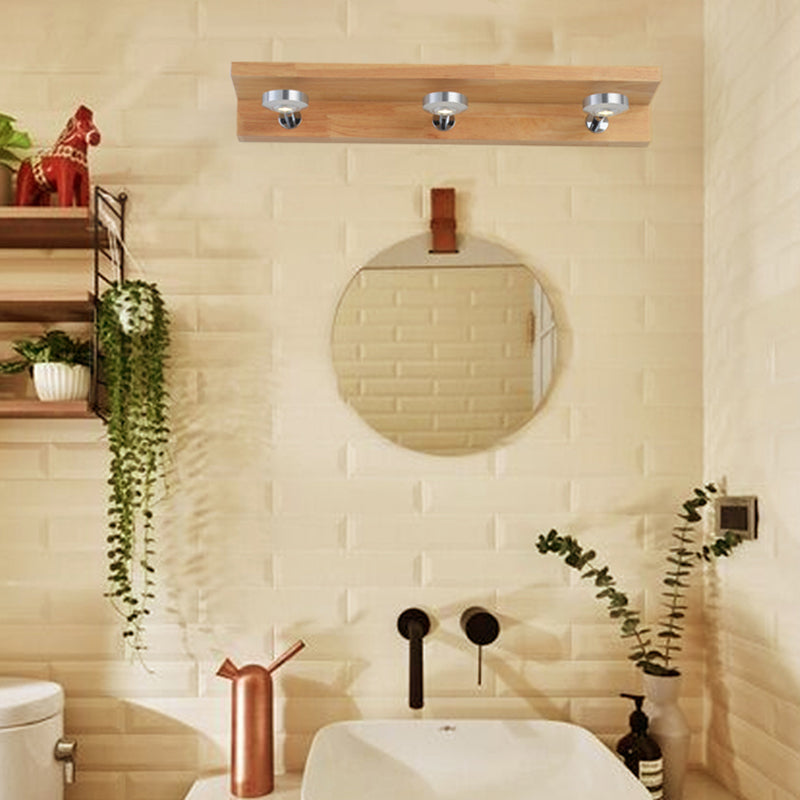 Illuminazione geometrica vanità moderna moderna legno multi luci vanità sconce