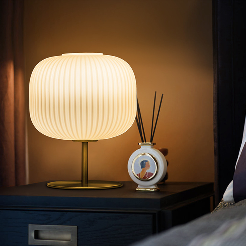 Glastrommel Nachttischlampen moderner Stil 1 leichte Nachttischlampe
