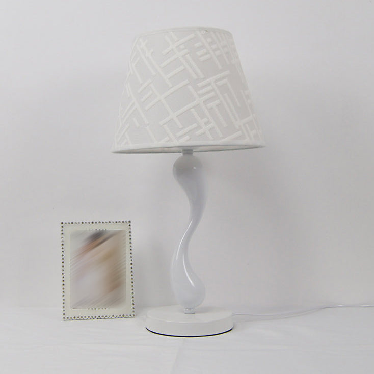 Cone Shape Bedroom Table Lamp Fabric Minimalist-Style Night Table Lamp