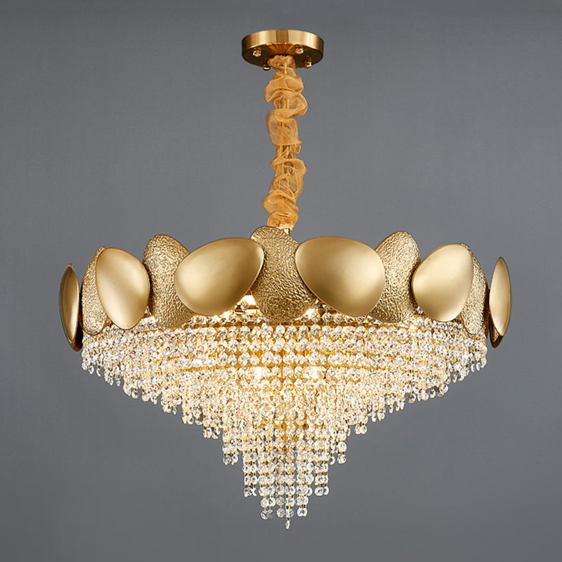 Iluminación de lámpara de lámpara de cono de estilo moderno Luz de colgante de metal transparente