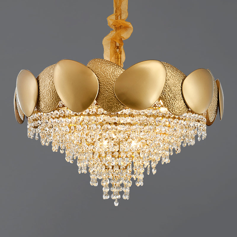 Iluminación de lámpara de lámpara de cono de estilo moderno Luz de colgante de metal transparente