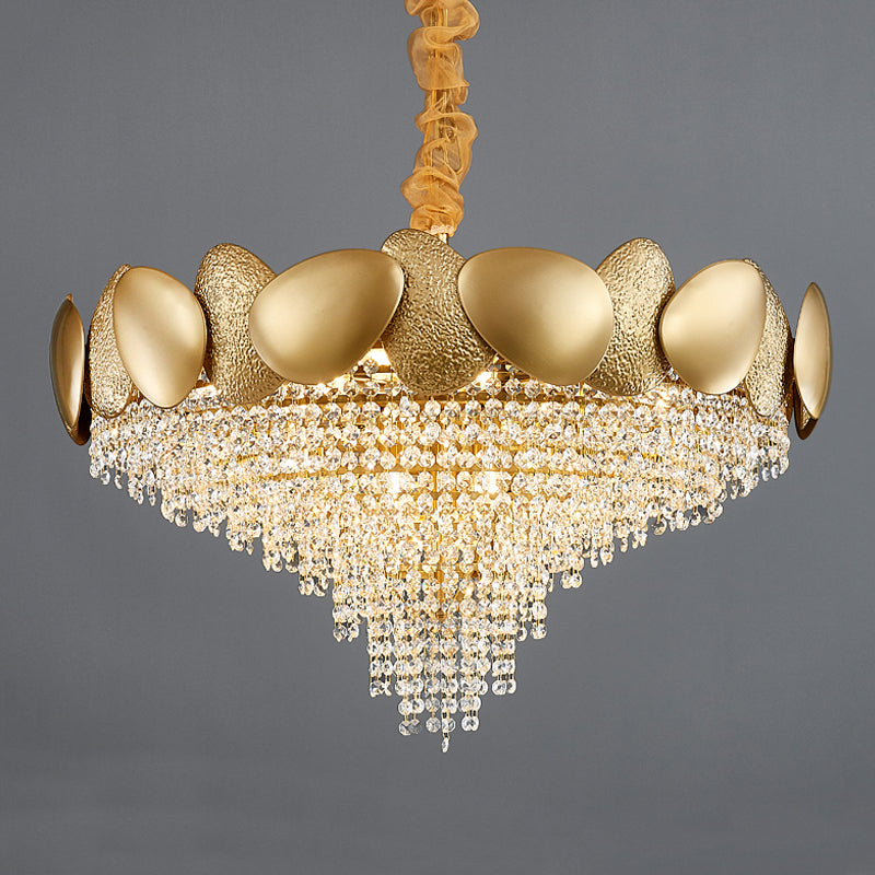 Iluminación de lámpara de lámpara de cono de estilo moderno Luz de colgante de metal transparente