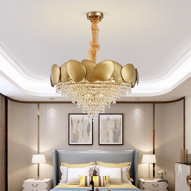 Iluminación de lámpara de lámpara de cono de estilo moderno Luz de colgante de metal transparente