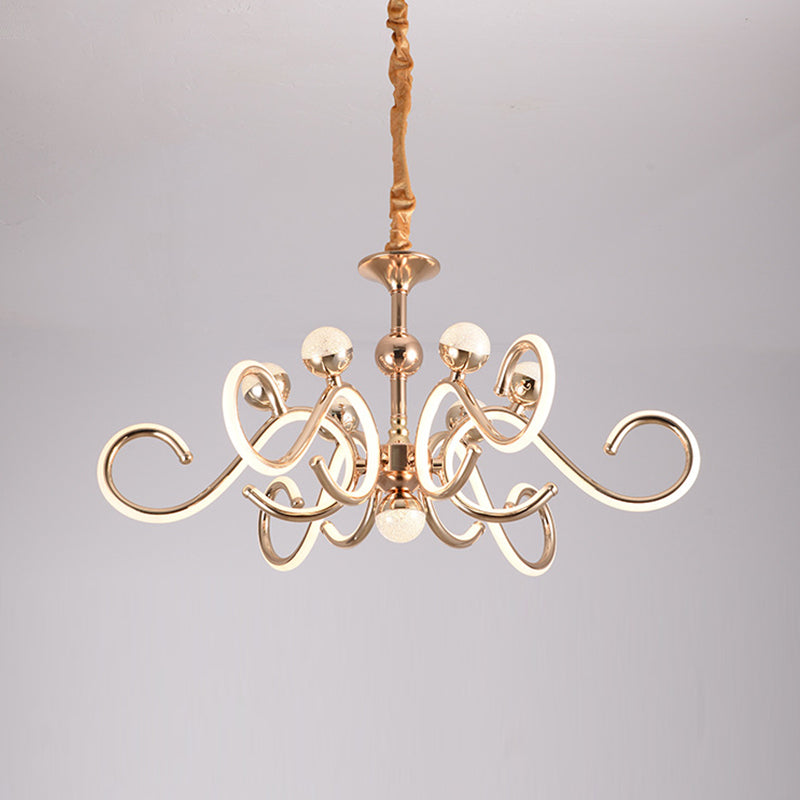 Accesorios de iluminación de lámpara de estilo posmoderno araña colgante de metal en oro