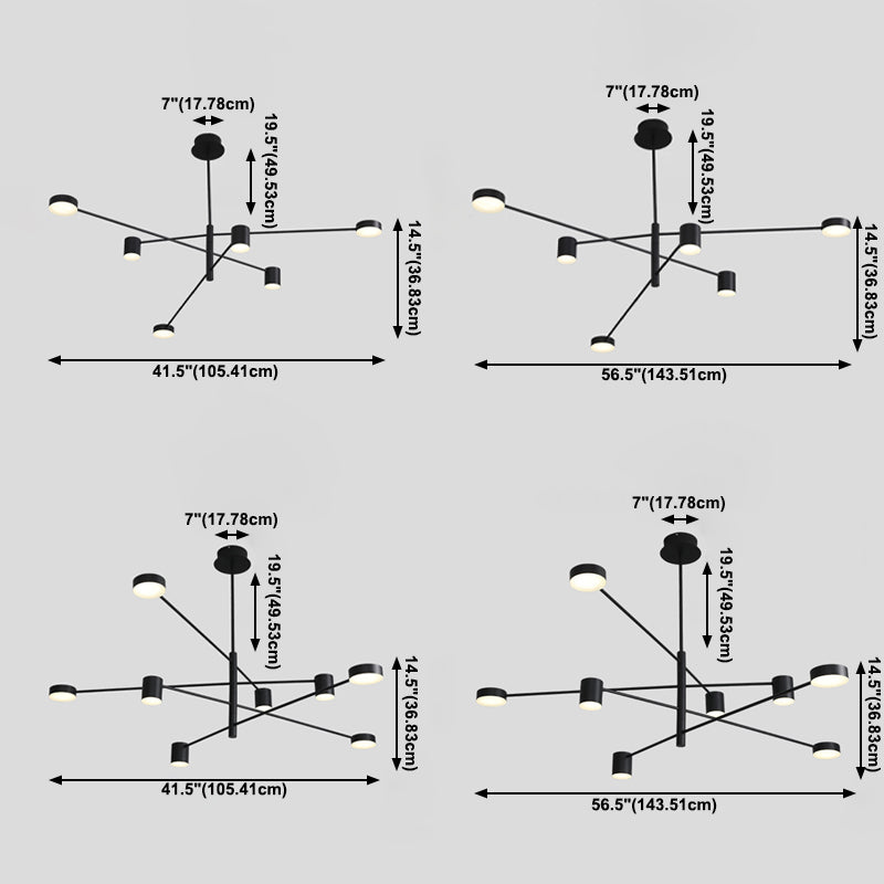 Candeleras colgantes de forma de cilindro de estilo contemporáneo luces colgantes colgantes de metal