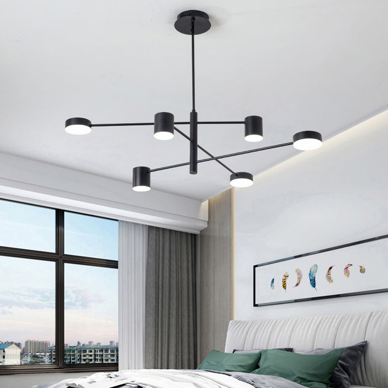 Contemporary Style Cylinder Shape Pendant Chandeliers Metal Hanging Light Fixtures