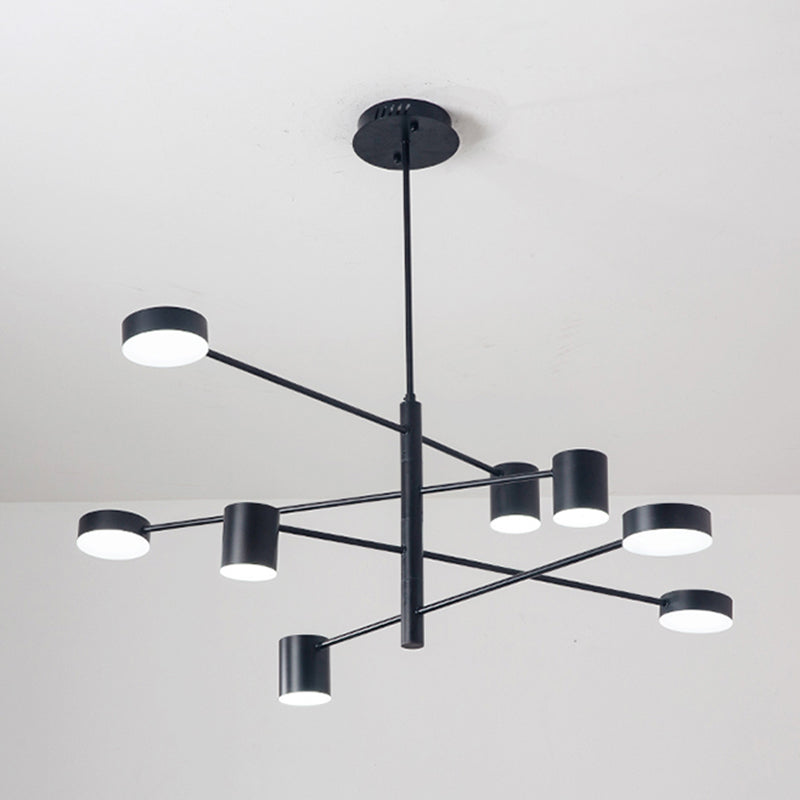 Contemporary Style Cylinder Shape Pendant Chandeliers Metal Hanging Light Fixtures