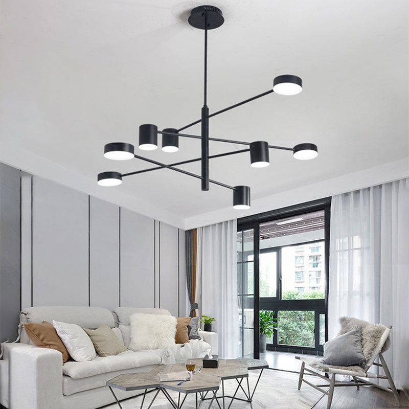 Contemporary Style Cylinder Shape Pendant Chandeliers Metal Hanging Light Fixtures