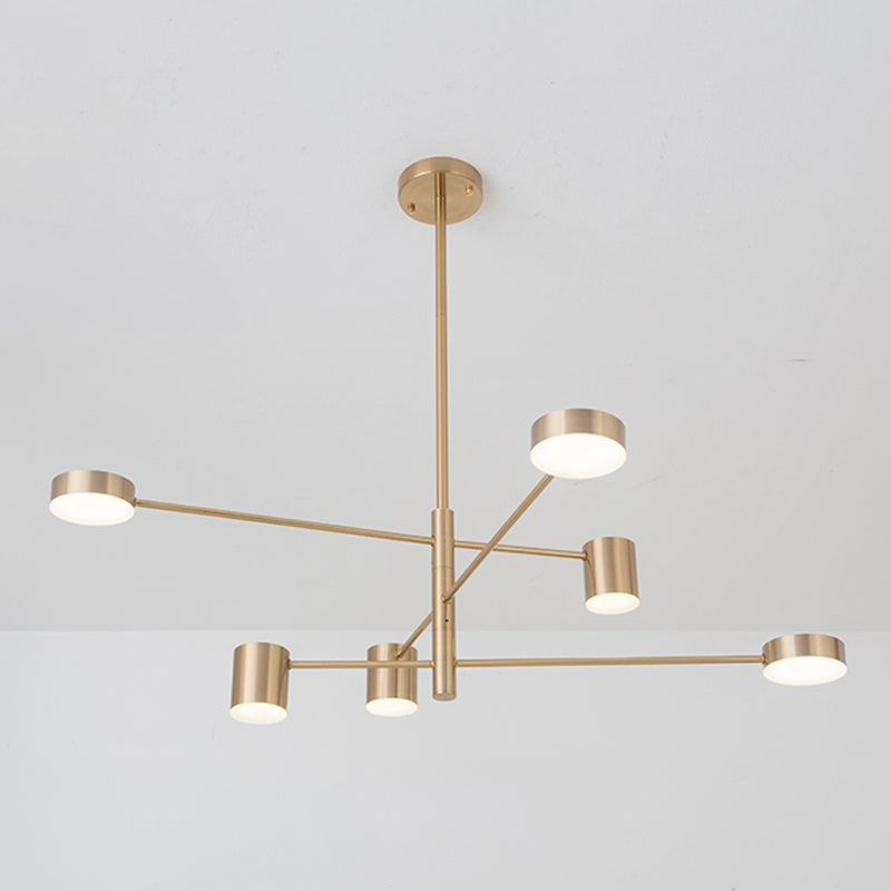 Contemporary Style Cylinder Shape Pendant Chandeliers Metal Hanging Light Fixtures