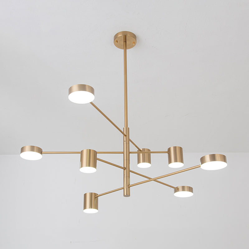 Contemporary Style Cylinder Shape Pendant Chandeliers Metal Hanging Light Fixtures