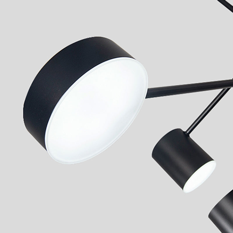 Contemporary Style Cylinder Shape Pendant Chandeliers Metal Hanging Light Fixtures