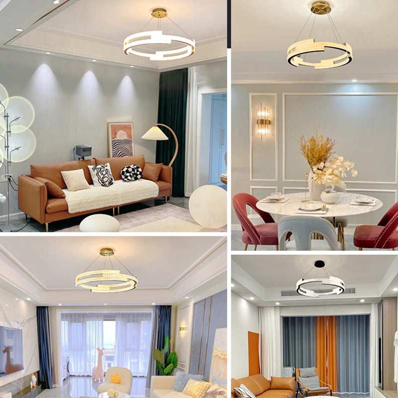 Nordic Style Circle Chandelier Metal LED Chandelier Pendant for Dining Room