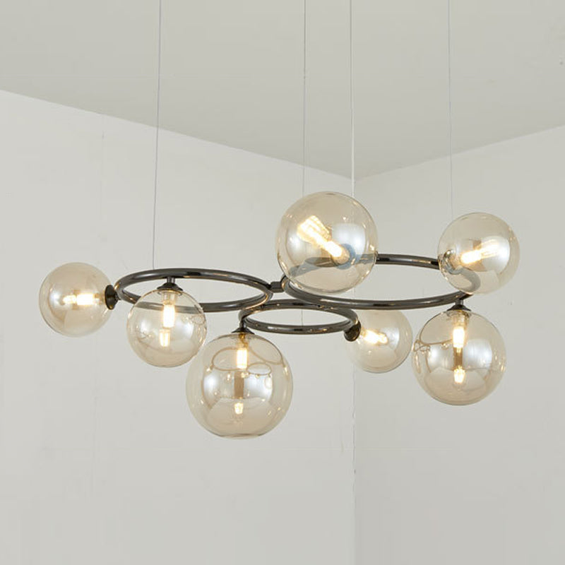 Blown Glass Globe Chandelier Modern Stylish Dining Room Hanging Light
