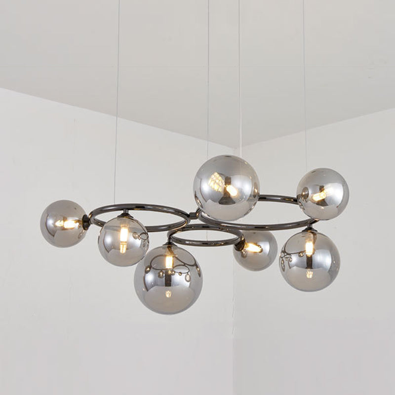 Blown Glass Globe Chandelier Modern Stylish Dining Room Hanging Light