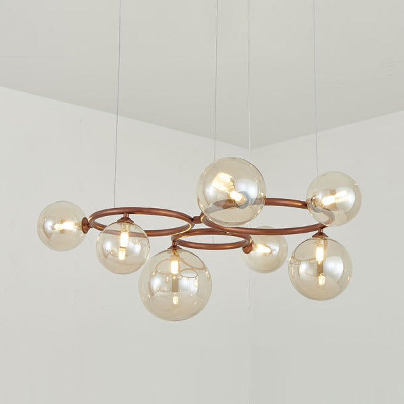 Blown Glass Globe Chandelier Modern Stylish Dining Room Hanging Light