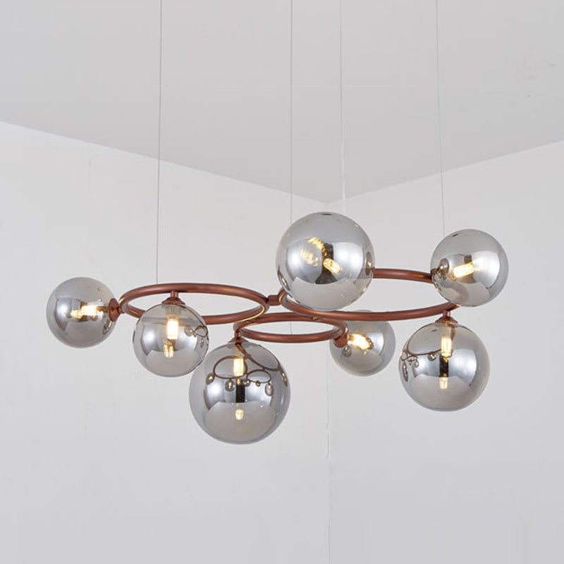 Blown Glass Globe Chandelier Modern Stylish Dining Room Hanging Light