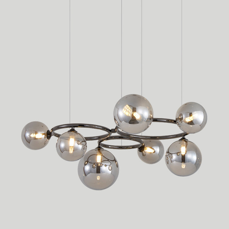 Blown Glass Globe Chandelier Modern Stylish Dining Room Hanging Light