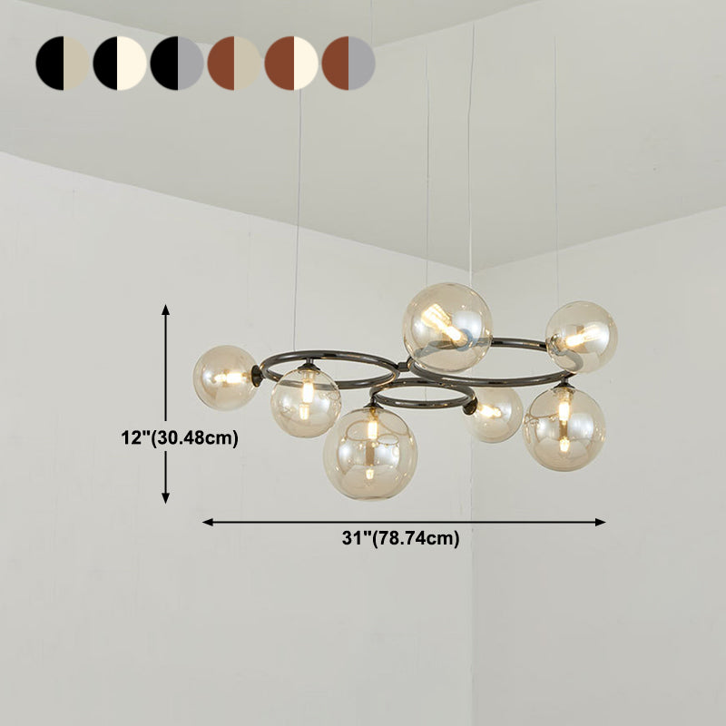 Geblasener Glas Globus Kronleuchter moderner stilvoller Esszimmer hängend Licht hängen