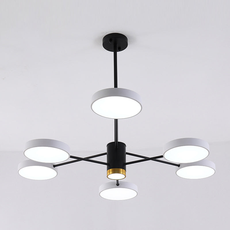 Metallkreise Anhänger Beleuchtungsbehandlung minimalistische LED -Kronleuchterbeleuchtung