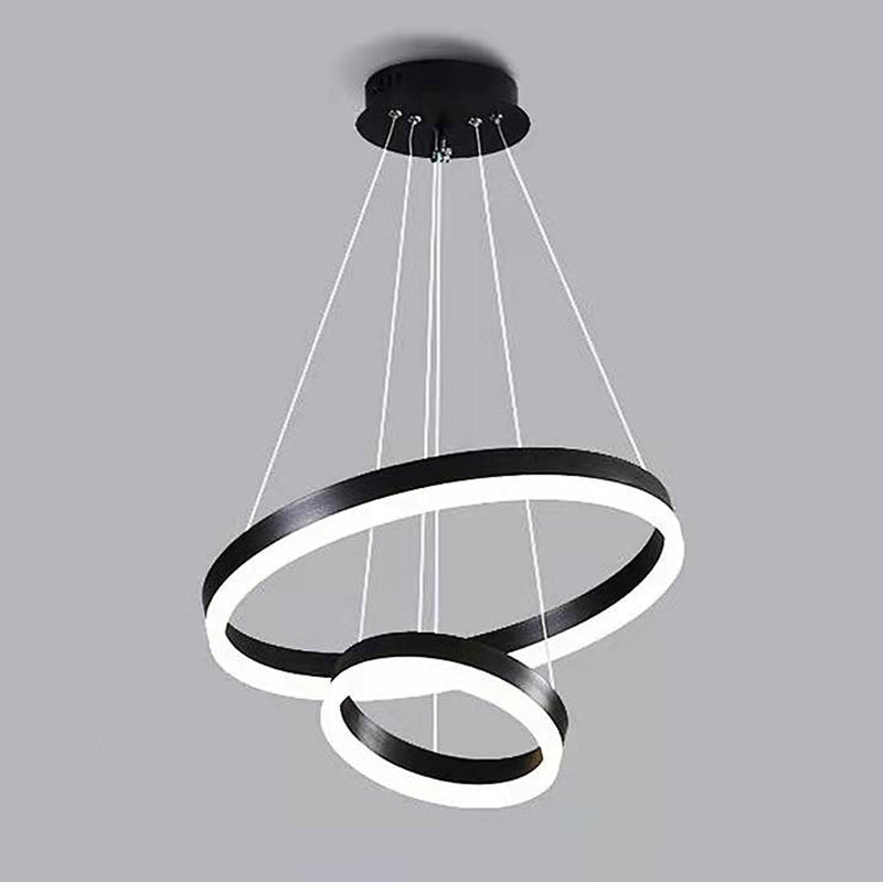 Black Multi-Tier Chandelier Lighting Fixture Modern Chandelier Pendant Light for Bedroom