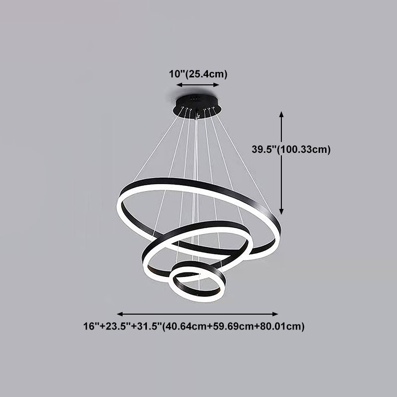Black Multi-Tier Chandelier Lighting Fixture Modern Chandelier Pendant Light for Bedroom