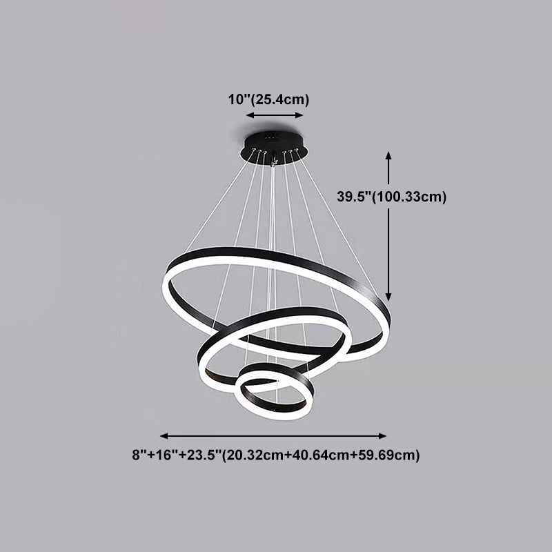 Black Multi-Tier Chandelier Lighting Fixture Modern Chandelier Pendant Light for Bedroom