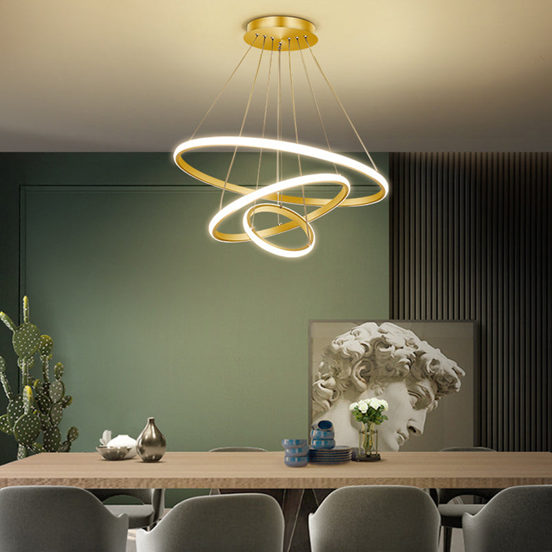 Modern Ring Shape Chandelier Light Fixtures Restaurant Hanging Chandelier for Sitting Room