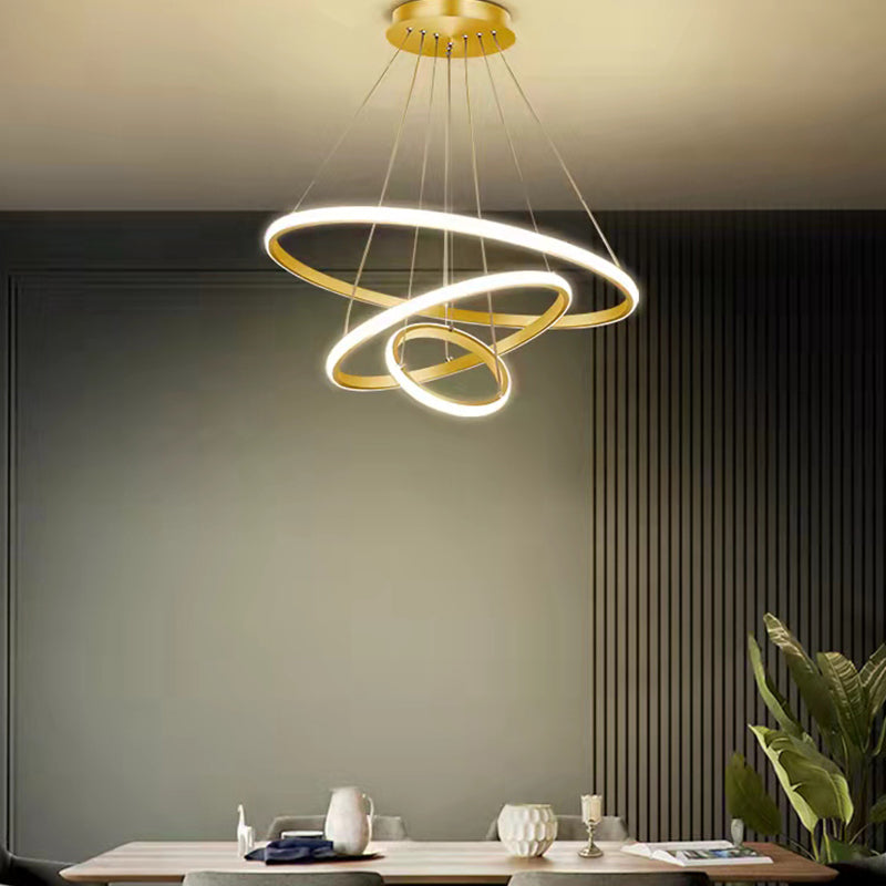 Modern Ring Shape Chandelier Light Fixtures Restaurant Hanging Chandelier for Sitting Room