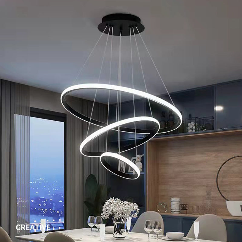 Modern Ring Shape Chandelier Light Fixtures Restaurant Hanging Chandelier for Sitting Room
