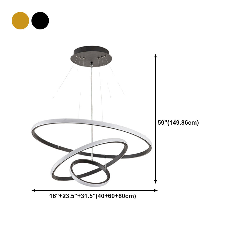 Modern Ring Shape Chandelier Light Fixtures Restaurant Hanging Chandelier for Sitting Room