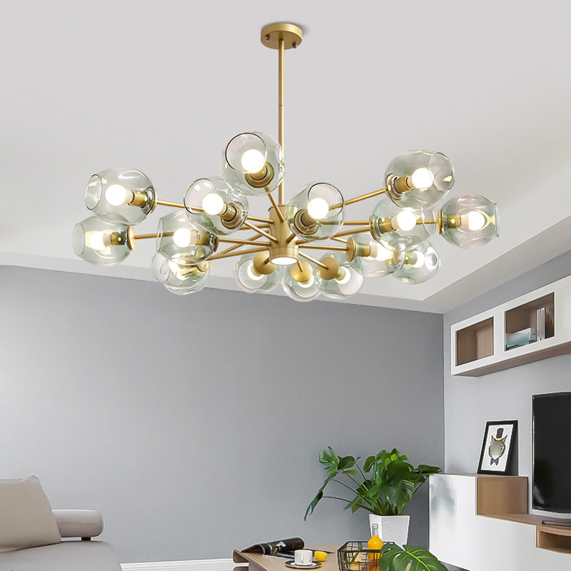 Contemporary Spherical Shade Pendant Chandeliers Glass Hanging Chandeliers