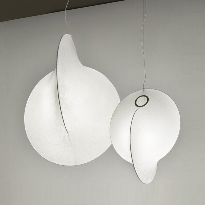 Wit moderne hanglamplichteranatuur 1-licht zijdehanglicht voor trappen