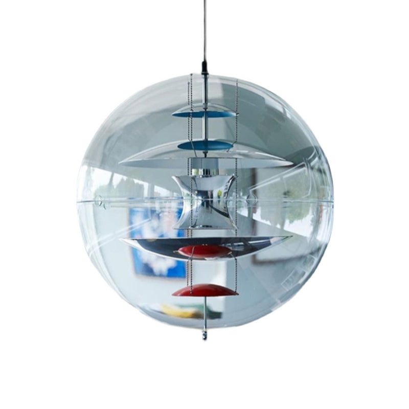 Clear Ball Shade Hanging Light Modern Pendent Lighting Fixture for Drawing Room