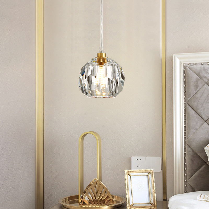 Modern Clear Crystal Shade Hanging Light Household Pendent Lighting Fixtures