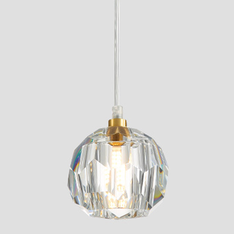 Modern Clear Crystal Shade Hanging Light Household Pendent Lighting Fixtures