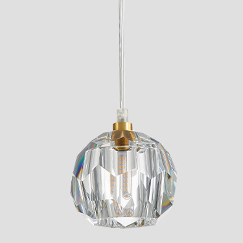 Modern Clear Crystal Shade Hanging Light Household Pendent Lighting Fixtures