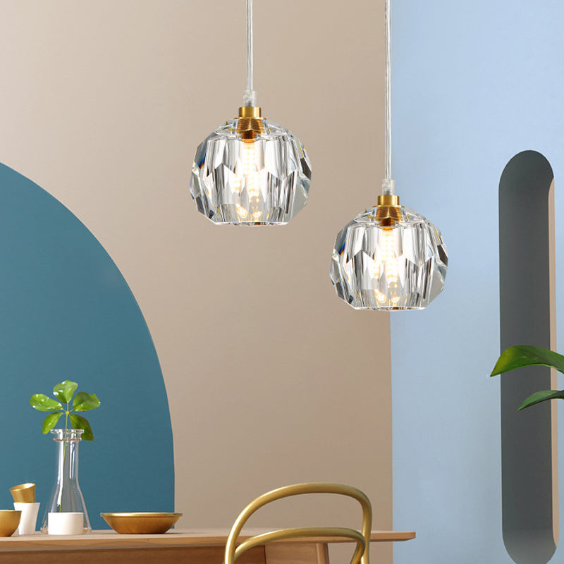 Modern Clear Crystal Shade Hanging Light Household Pendent Lighting Fixtures