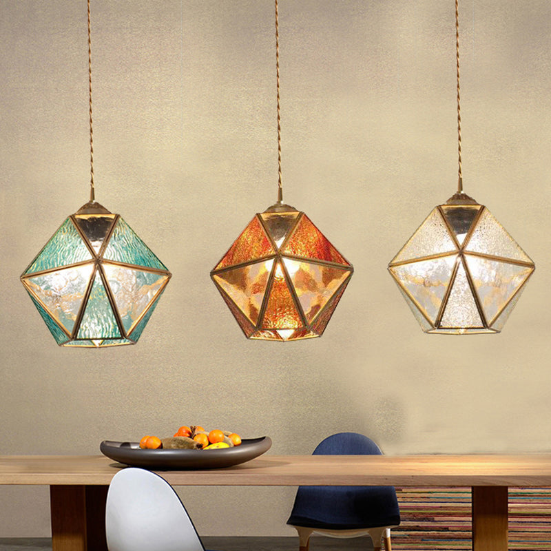 Geometrie vorm hangende lichten tiffany stijl glas 3 licht hangende verlichtingsarmaturen