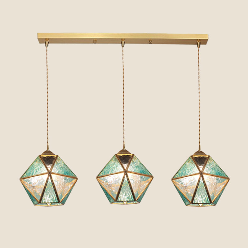 Géométrie Forme Hanging Lights Tiffany Style Glass 3 Light Hanging Lighttures