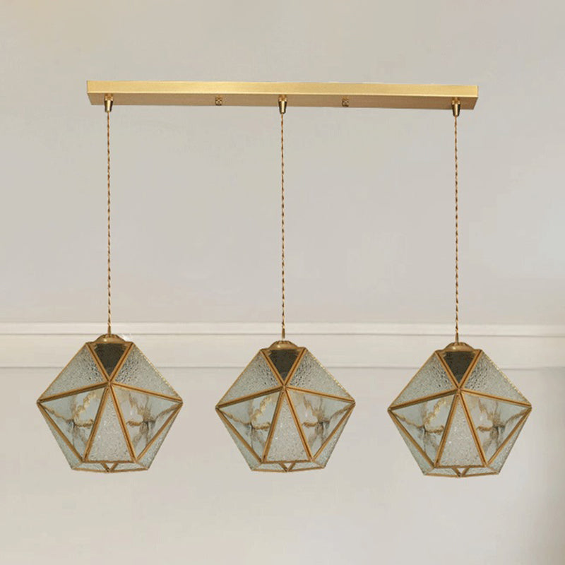 Geometry Shape Hanging Lights Tiffany Style Glass 3 Light Hanging Light Fixtures