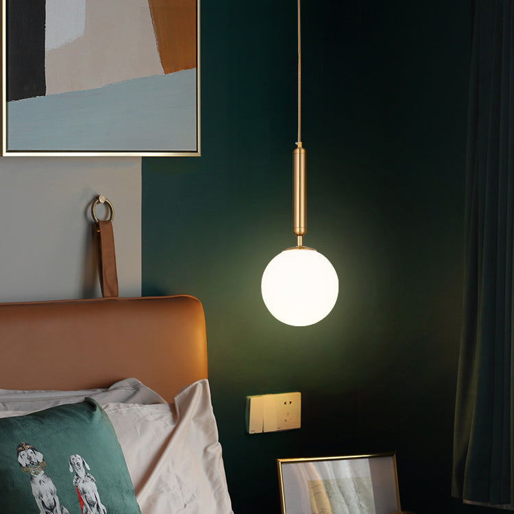 Modern Style Spherical Shape Hanging Light Glass 1 Light Hanging Light Fixture
